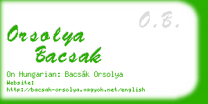 orsolya bacsak business card
