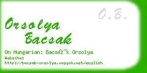 orsolya bacsak business card